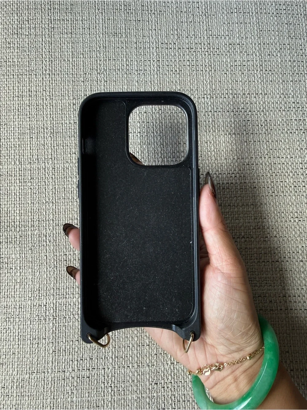 Bandolier Black Pebble Leather wallet phone Case with Gold Hardware-IPHONE 14PRO